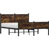 vidaXL Letto in metallo senza materasso rovere fumé 137x190 cm