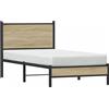 vidaXL Letto in metallo senza materasso rovere Sonoma 90x200 cm