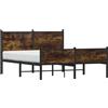 vidaXL Letto in metallo senza materasso rovere fumé 140x190 cm