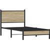 vidaXL Letto in metallo senza materasso rovere Sonoma 80x200 cm