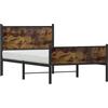 vidaXL Letto in metallo senza materasso rovere fumé 107x203 cm