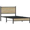 vidaXL Letto in metallo senza materasso rovere Sonoma 107x203 cm