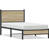 vidaXL Letto in metallo senza materasso rovere Sonoma 90x190 cm