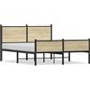 vidaXL Letto in metallo senza materasso rovere Sonoma 137x190 cm