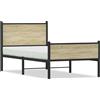 vidaXL Letto in metallo senza materasso rovere Sonoma 100x200 cm