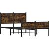 vidaXL Letto in metallo senza materasso rovere fumé 120x200 cm