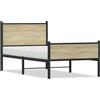 vidaXL Letto in metallo senza materasso rovere Sonoma 90x200 cm