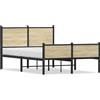 vidaXL Letto in metallo senza materasso rovere Sonoma 120x200 cm