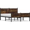 vidaXL Letto in metallo senza materasso rovere fumé 140x200 cm