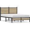 vidaXL Letto in metallo senza materasso rovere Sonoma 120x200 cm