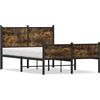 vidaXL Letto in metallo senza materasso rovere fumé 120x190 cm