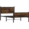 vidaXL Letto in metallo senza materasso rovere fumé 100x200 cm