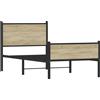 vidaXL Letto in metallo senza materasso rovere Sonoma 75x190 cm