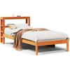 vidaXL Struttura letto con testiera senza materasso Wax brown 75x190 cm