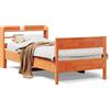 vidaXL Letto in legno massiccio senza materasso cera marrone 75x190 cm legno di pino