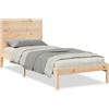 vidaXL Letto in legno massiccio Extra Lungo senza materasso 100x220 cm