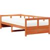 vidaXL Letto da giorno con materasso marrone cera 90x200 cm in legno di pino massiccio