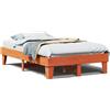vidaXL Letto in legno massiccio senza materasso cera marrone 135x190 cm legno di pino