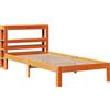 vidaXL Letto in legno massiccio senza materasso cera marrone 75x190 cm legno di pino