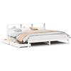 vidaXL Letto in legno massiccio con ripiano senza materasso bianco 200x200 cm pino