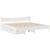 vidaXL Letto in legno massiccio con cassetti bianco 200x200 cm pino
