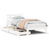 vidaXL Letto in legno massiccio con cassetti bianco 100x200 cm pino