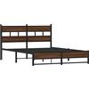 vidaXL Letto in metallo senza materasso effetto rovere 135x190 cm
