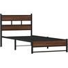 vidaXL Letto in metallo senza materasso effetto rovere 90x190 cm