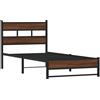 vidaXL Letto in metallo senza materasso effetto rovere 100x190 cm