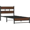 vidaXL Letto in metallo senza materasso effetto rovere 107x203 cm
