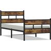 vidaXL Letto in metallo senza materasso rovere fumé 80x200 cm