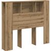 vidaXL Testata con ripiani Rovere artigianale 120x19x104,5 cm Materiale a base di legno