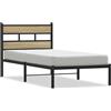 vidaXL Letto in metallo senza materasso rovere Sonoma 90x190 cm