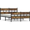 vidaXL Letto in metallo senza materasso rovere fumé 160x200 cm