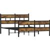 vidaXL Letto in metallo senza materasso rovere fumé 140x190 cm