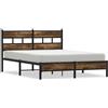 vidaXL Struttura letto senza materasso con testiera in rovere fumé 140x190 cm