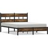 vidaXL Struttura letto senza materasso con testata in rovere fumé 140x200 cm
