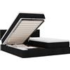 vidaXL Ottoman letto con materassi nero 180x200 cm tessuto