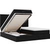 vidaXL Ottoman letto con materassi nero 180x200 cm velluto