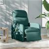 vidaXL Sedia da massaggio elettrica in tessuto verde scuro