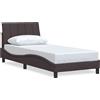 vidaXL Struttura letto senza materasso "Hanko" marrone scuro 80x200 cm in tessuto