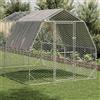 vidaXL Pollaio con tetto 2,5x4x2,25 m Acciaio zincato