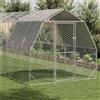 vidaXL Pollaio con tetto 2,5x12x2,25 m Acciaio zincato