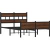 vidaXL Struttura letto senza materasso Rovere marrone 120x190 cm Materiale a base di legno
