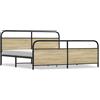 vidaXL Letto in metallo senza materasso rovere Sonoma 180x200 cm