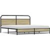 vidaXL Letto in metallo senza materasso rovere Sonoma 180x200 cm