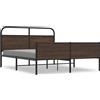 vidaXL Letto in metallo senza materasso effetto rovere marrone 160x200 cm