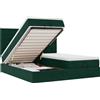 vidaXL Letto ottomano con materassi e LED in velluto verde scuro 180x200 cm