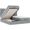 vidaXL Ottoman letto con materassi grigio chiaro 180x200 cm tessuto