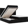 vidaXL Ottoman letto con materassi nero 180x200 cm tessuto
